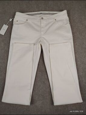 Women's Armani Collezioni Regular Fit Straight Leg White Jeans Sz 32W